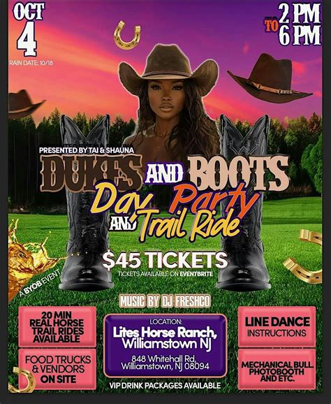 Boots & Dukes Day Party and Trail Ride, Lites Horse Ranch ... LLC ...