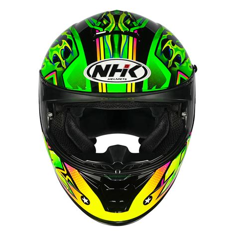 NHK K5R Timothee Gloss Black Green Helmet– Moto Central