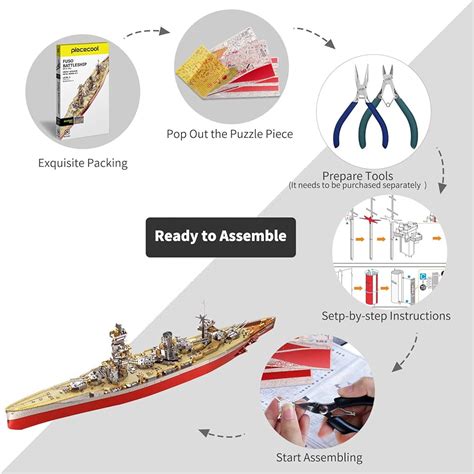 Piececool 3D Metal Puzzle Warship Model Kits, Fuso India | Ubuy