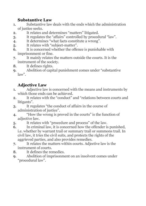 Substantive Law Short Definition at Petra Hendrickson blog