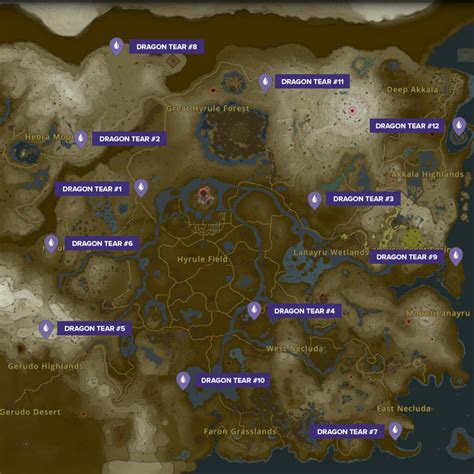 Dragon Tear Locations with Map - Tears of the Kingdom - Try Hard Guides