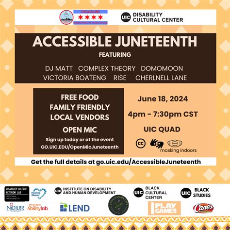 Accessible Juneteenth 2024 | Disability Cultural Center | University of Illinois Chicago