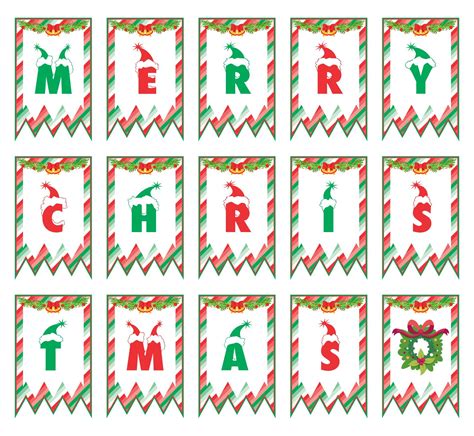 Printable Merry Christmas Flag Letters | Christmas banner printable ...