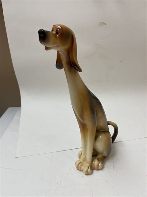 Vintage Mid Century Modern MCM Brown Tall Long Neck Dog Figurine ...