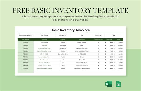 Art Inventory Template Excel
