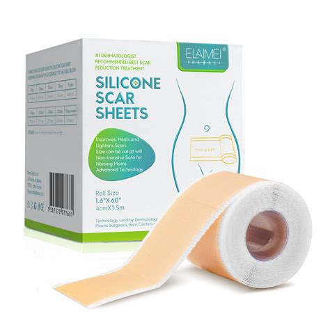 Medical Grade Silicone Scar Sheets - 1.6x 60 Tape for Acne, C-Section ...