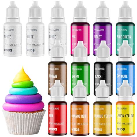 Amazon.com : 14 Food Coloring Set, Liquid Vibrant Food Color Tasteless ...