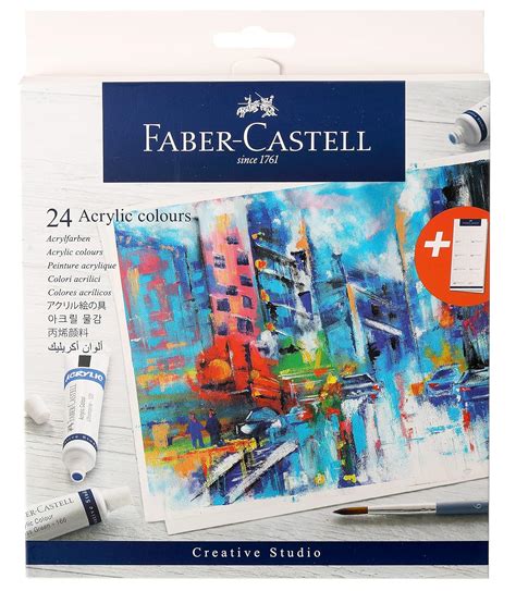 Faber-Castell Student Acrylic 9 ml Set of 24 (Red) : Amazon.in: Home ...