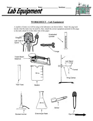 Lab Equipment Worksheet Pdf - Fill and Sign Printable Template Online