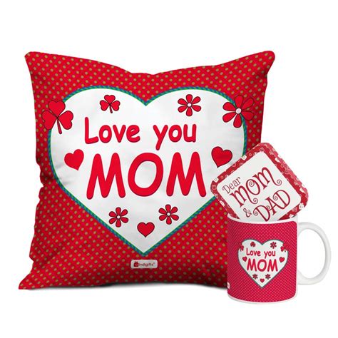 Buy Indigifts Love You Mom Special Coffee Mug and Cushion Cover 12x12 ...