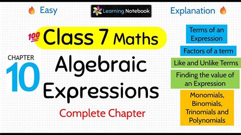 Image result for 7th Math Class Algebric Expression
