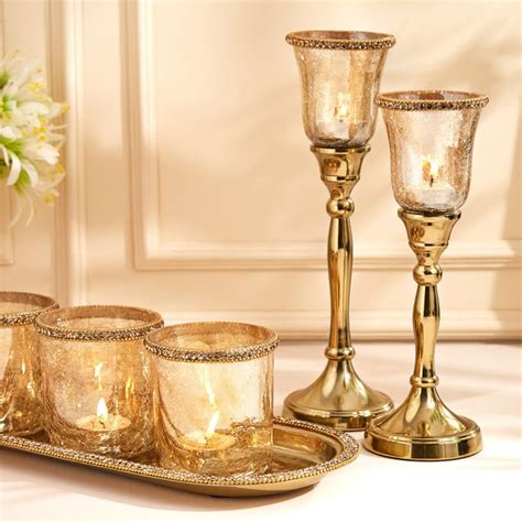 Buy Maya Tevis Glass Crackle T-Light Holder from Home Centre at just ...