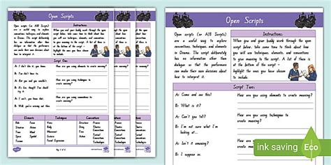 Open Scripts Drama Activity (teacher made) - Twinkl