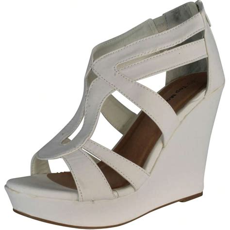 Womens Strappy Open Toe Platform Wedge Sandals Shoes | SHEIN USA