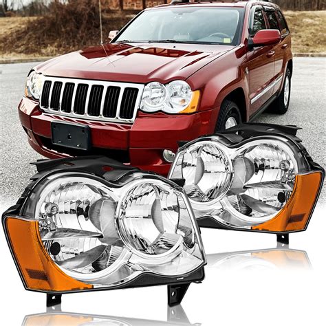For 2008 2009 2010 Jeep Grand Cherokee Headlights Headlamp Left Right ...