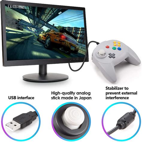 Snapklik.com : 2 Pack Mini USB N64 Controller, Retro N64 Wired 64-bit ...