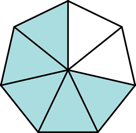 Five Sevenths Heptagon Fraction Printable Worksheets Illustration ...