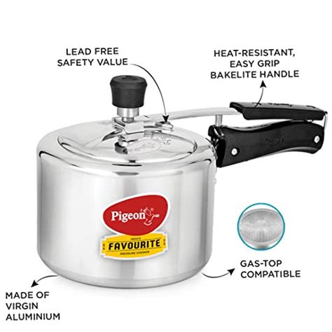 Pigeon by Stovekraft 3 Litre Favourite Aluminium Inner Lid Induction B ...