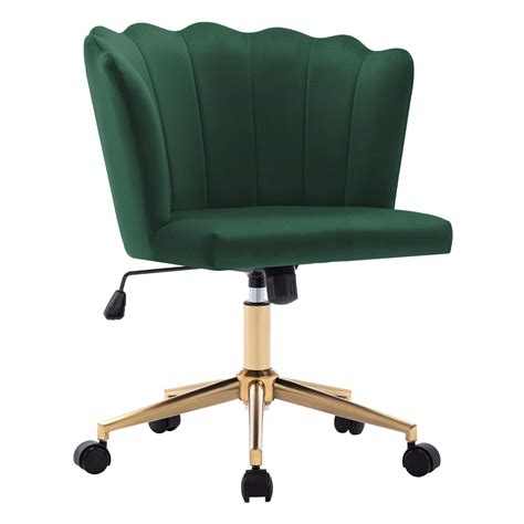 Buy Duhome Modern Home Office Chair Velvet Fabric Dark Green Desk Chair ...