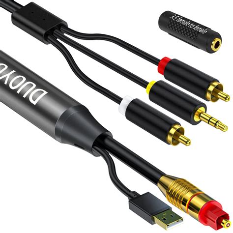 Digital Optical to Analog 3.5mm AUX Audio Cable, Optical to 2 RCA ...