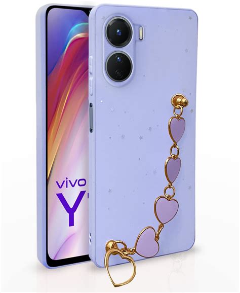 Pikkme Vivo Y16 Back Cover for Girls | Heart Shaped Metal Chain Blocks ...