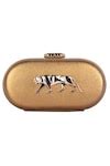 Buy Sahara Gold Royal Bengal Tiger Capsule Clutch by Sabyasachi Online ...