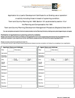 Fillable Online haringey gov Application for a Lawful Development ...