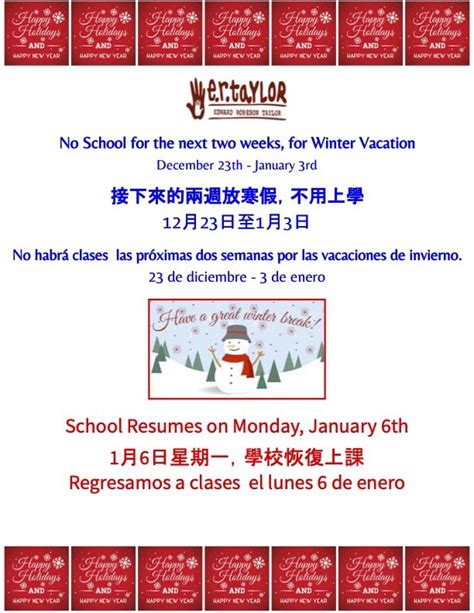 No School for the next two weeks, for Winter Vacation | SFUSD