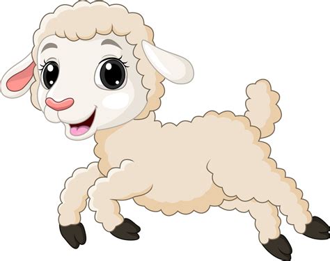 Cartoon baby lamb running on white background 5162474 Vector Art at ...