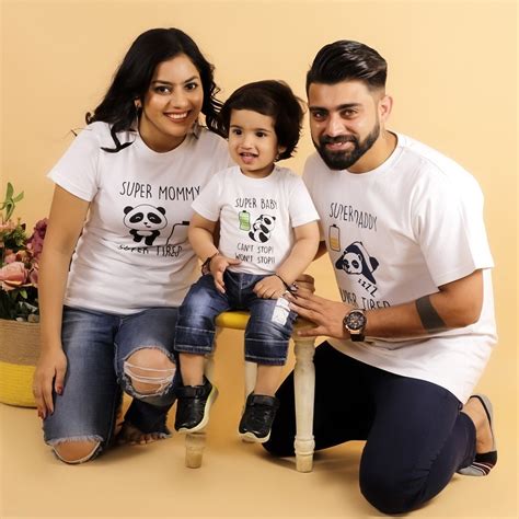 Buy White Super Family Tshirt For 3 Online in India | The Mom Store
