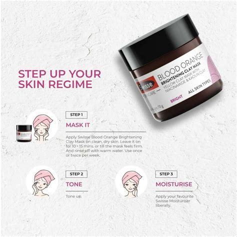 Buy SWISSE BLOOD ORANGE BRIGHTENING CLAY MASK FOR GLOWING SKIN & EVEN ...