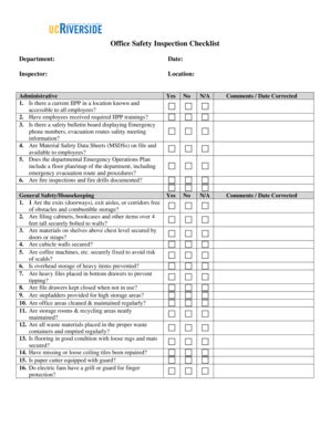 Fillable Online ehs ucr Office IIPP Checklist - University of ...