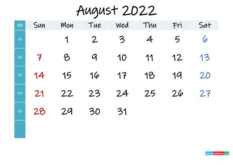 August 20 2022 Calendar - Printable Word Searches