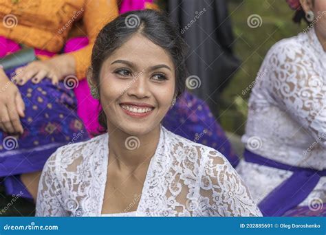Indonesian Women Prayer during Bade Religion Ceremony on Central Street ...