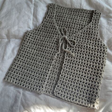 Tie-Front Crochet Mesh Vest | Free Pattern & Video Tutorial | Crochet ...