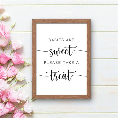 Printable Baby Shower Table Sign PDF Template Babies Are Sweet Please Take a Treat Sign Baby ...
