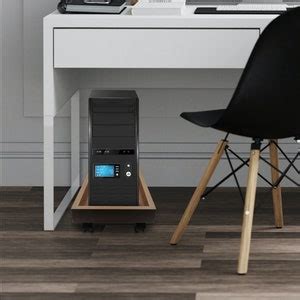 Wooden Computer Tower Stand PC Stand, Wheeled Mobile CPU Stand, Desktop ...