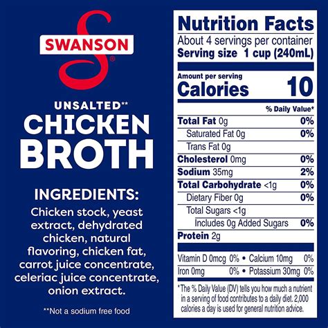 Swanson 100% Natural Unsalted Chicken Broth 32 Oz - Pack of 1 | Buy Now ...