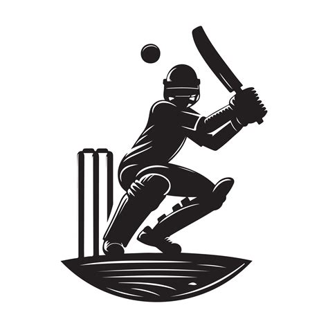 Cricket Silhouette flat illustration. 45355517 Vector Art at Vecteezy