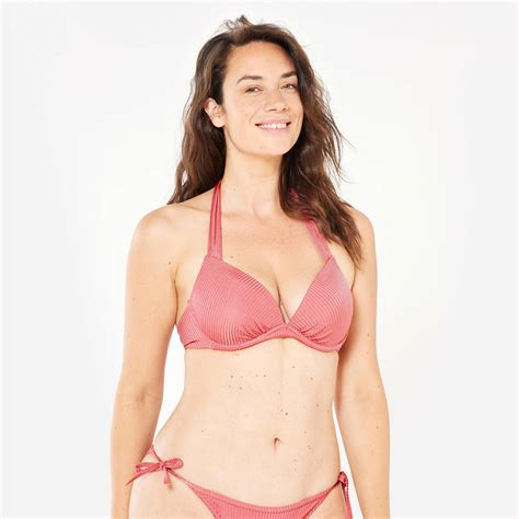 Women's Push-Up Swimsuit Top with Fixed Padded Cups ELENA - RIBBED ...