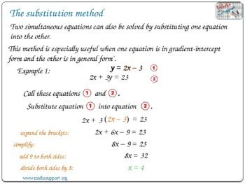 Image result for Simultaneous Equation Using Substitution Method