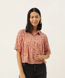 SLENOR Women Printed Casual Pink Shirt - Buy SLENOR Women Printed ...