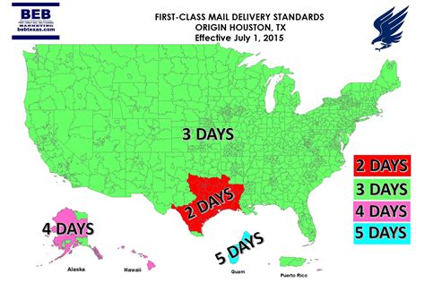 Image result for First Class Mail Transit Time Map