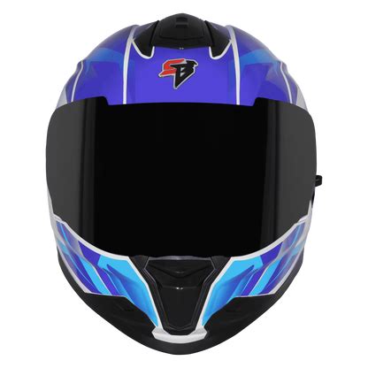 STEELBIRD Sbh 57 Fighter F4 White Sky Blue Full Face Helmet – Sparkly ...