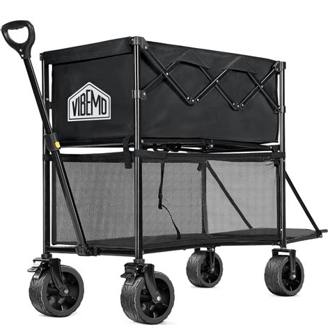 Amazon.com: Vibemo Wagon Cart, 400L Foldable Double Decker Wagon ...