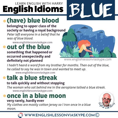 English Phrases with Blue in them - Learn English with Harry 👴