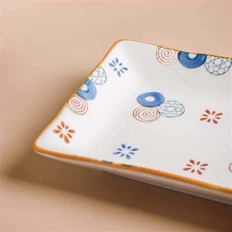 Feliz Rectangle Snack Plate Online - Premium Snack Plate | Nestasia