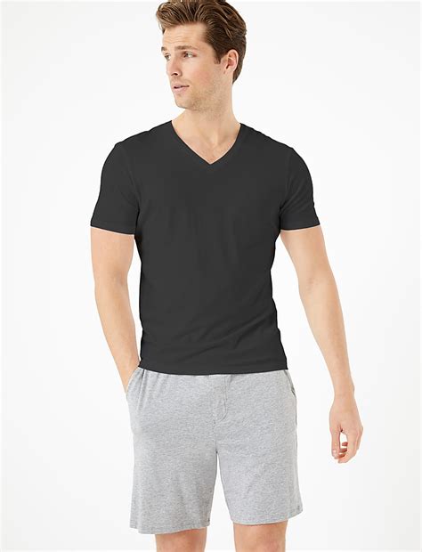Buy Supima® Cotton Blend V-Neck T-Shirt Vest at Marks & Spencer