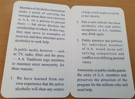 What Does Anonymity Mean Card - Alcoholics Anonymous Aotearoa/New Zealand