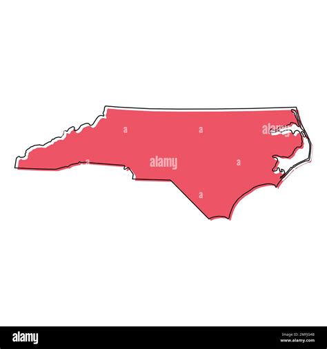 North Carolina map shape, united states of america. Flat concept symbol ...